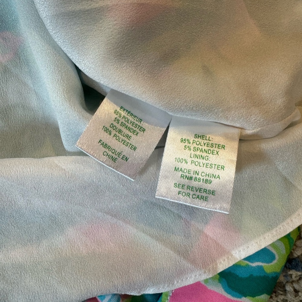 Lilly Pulitzer Green and Pink Puff Sleeve Sundress - Picture 5 of 9